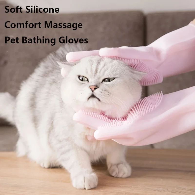 Guante de limpieza para mascotas en silicona antienredos - imagen 3