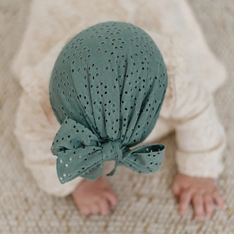 Gorro bebé con lazo y turbante suave para recién nacidos blanco - imagen 2