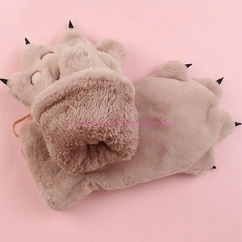 Guantes infantiles cálidos con dedos para niños – dibujo de oso