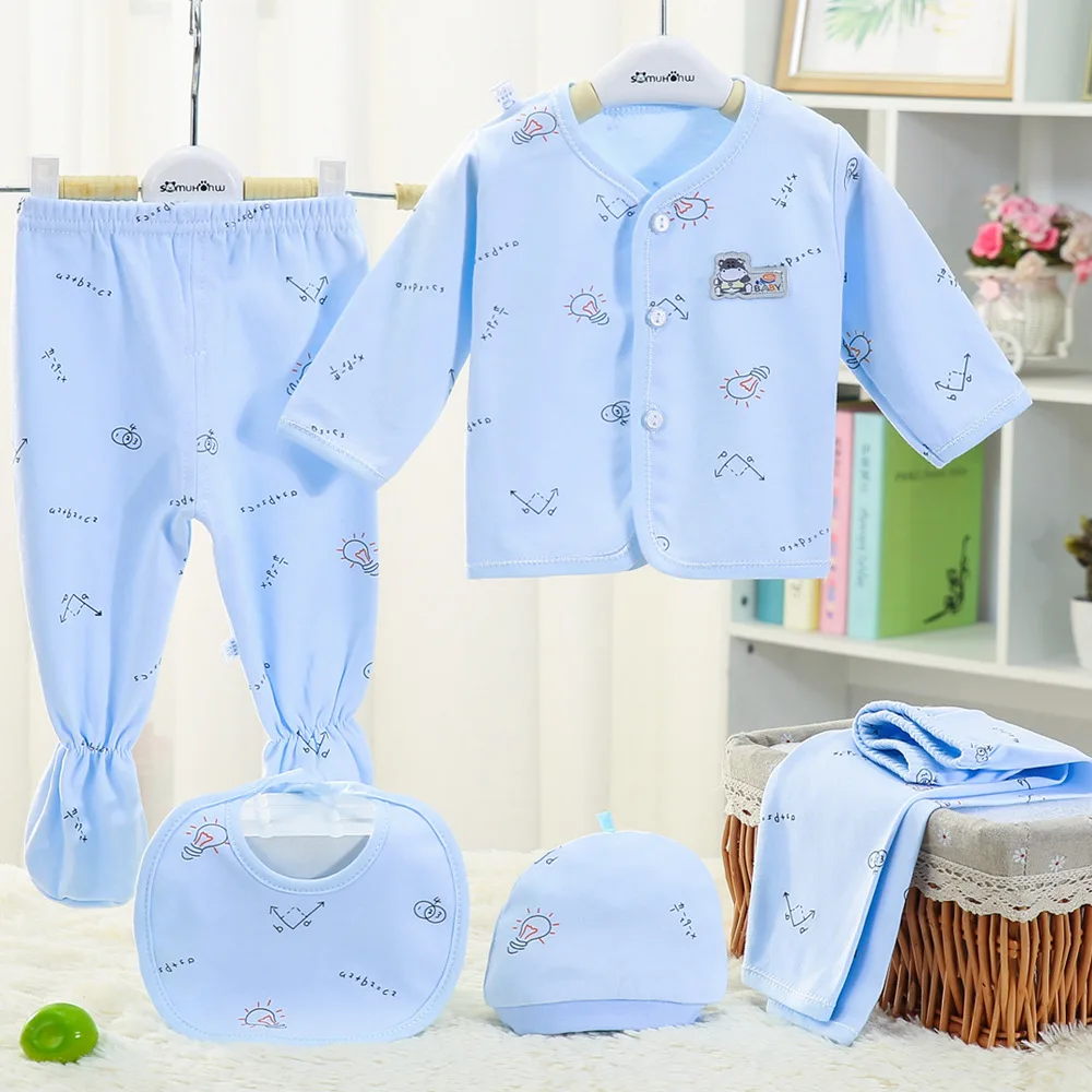 Conjunto recién nacido algodón con dibujos animados, tops y pantalones suaves - imagen 4