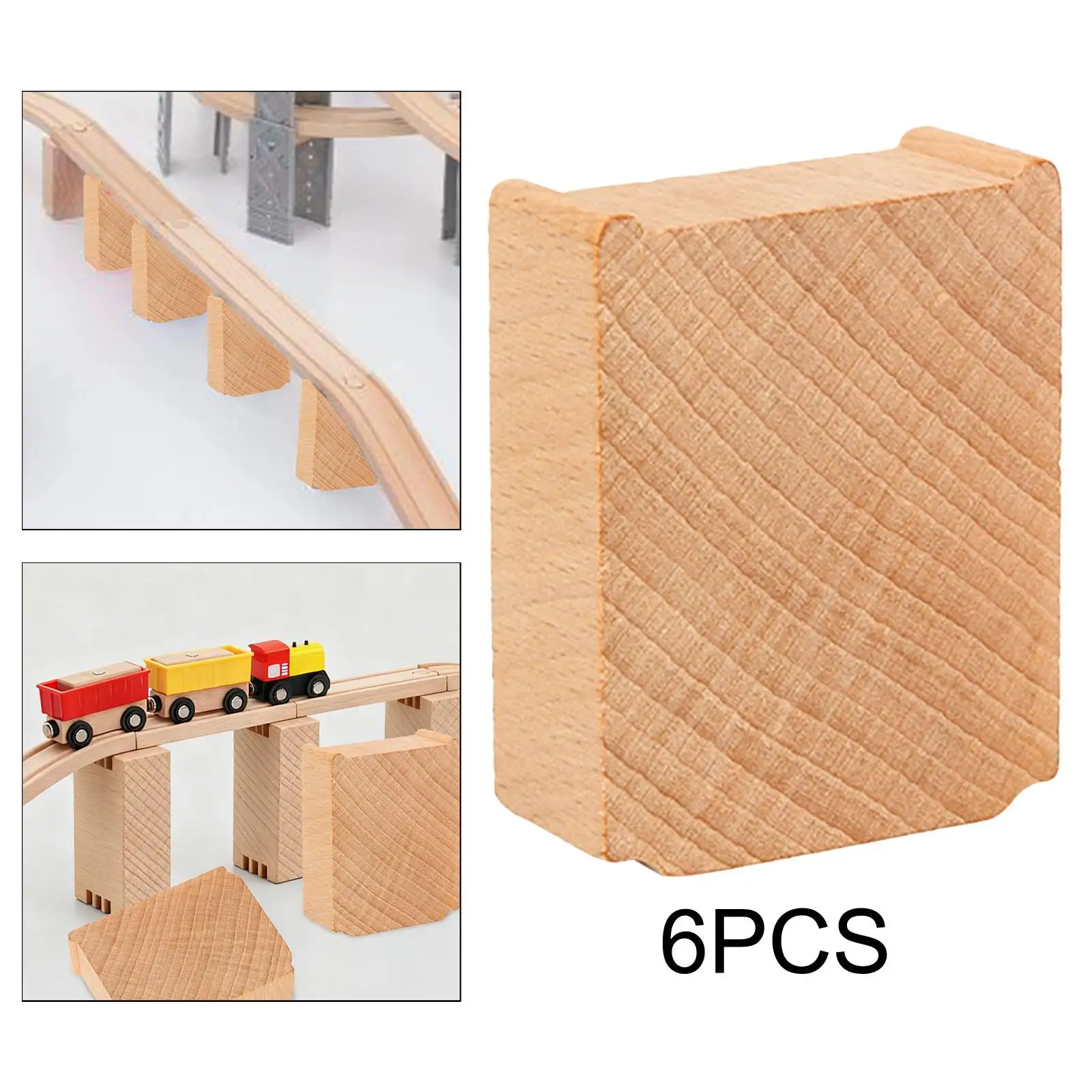 Elevadores de vía ferroviaria de madera para tren de juguete - imagen 3