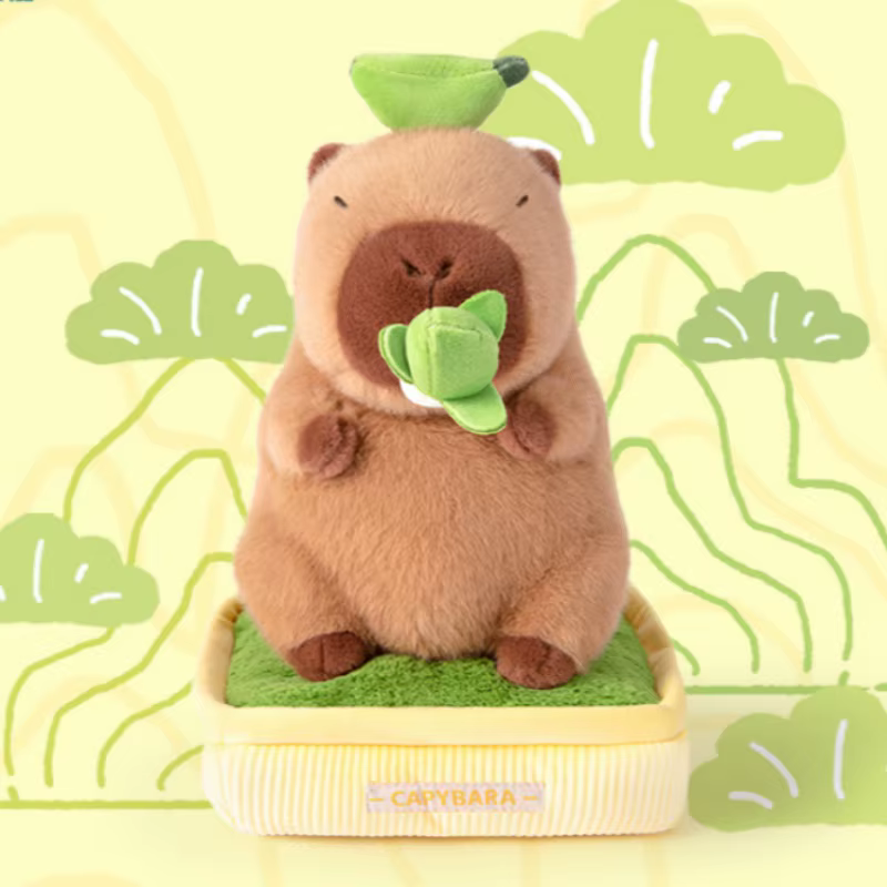 Peluche capibara planta con almohada decorativa para relajación - imagen 4