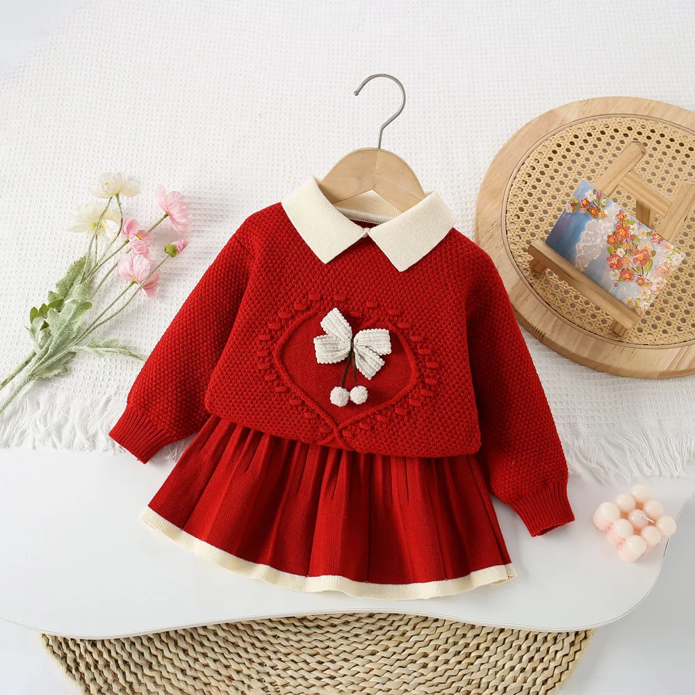 MILANCEL Conjunto de suéter de otoño para niños 9M-5T con falda - imagen 3