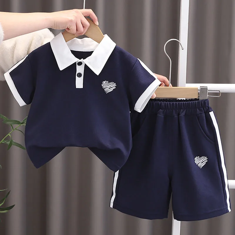 Conjunto de verano 2 piezas para niños: camiseta y shorts de algodón