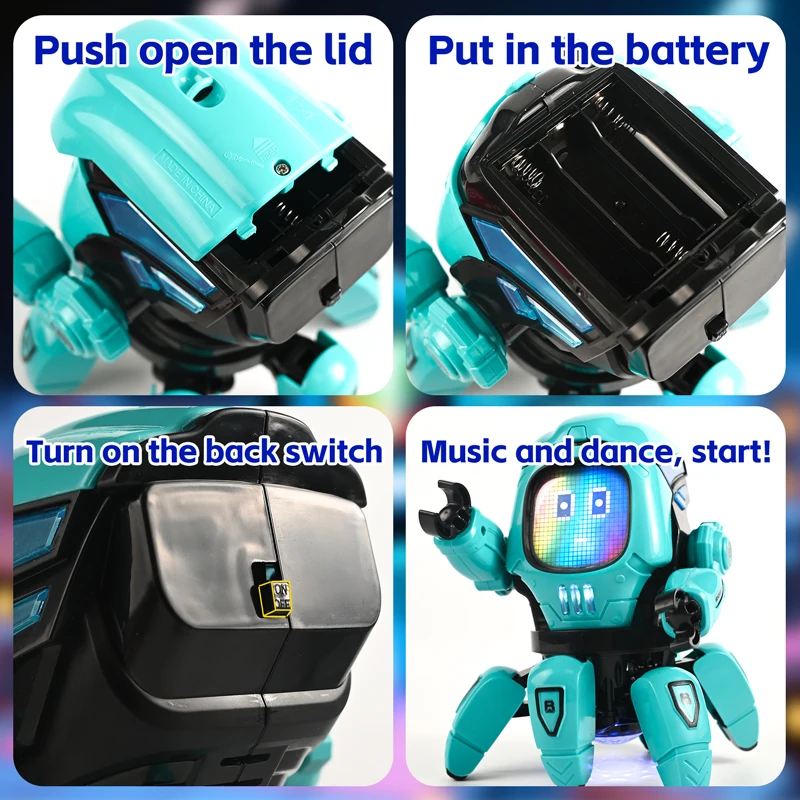 Robot LED interactivo infantil - 6 brazos musicales para niños - imagen 3
