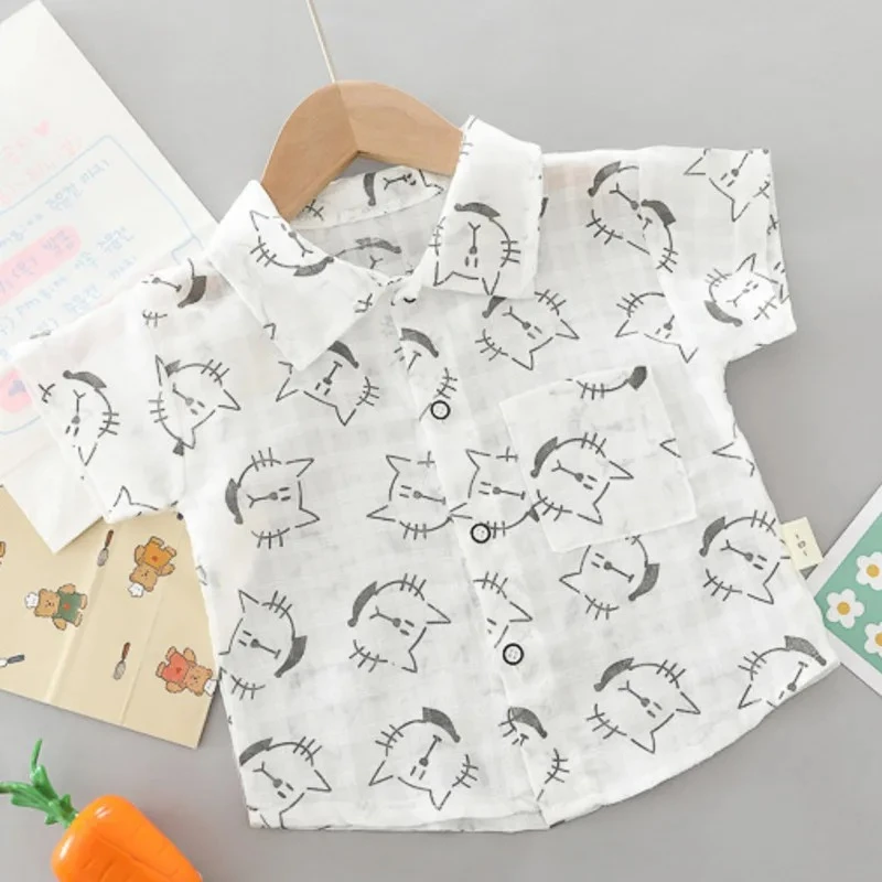 Conjunto de verano para bebé: camisa estampada y pantalón corto - imagen 3