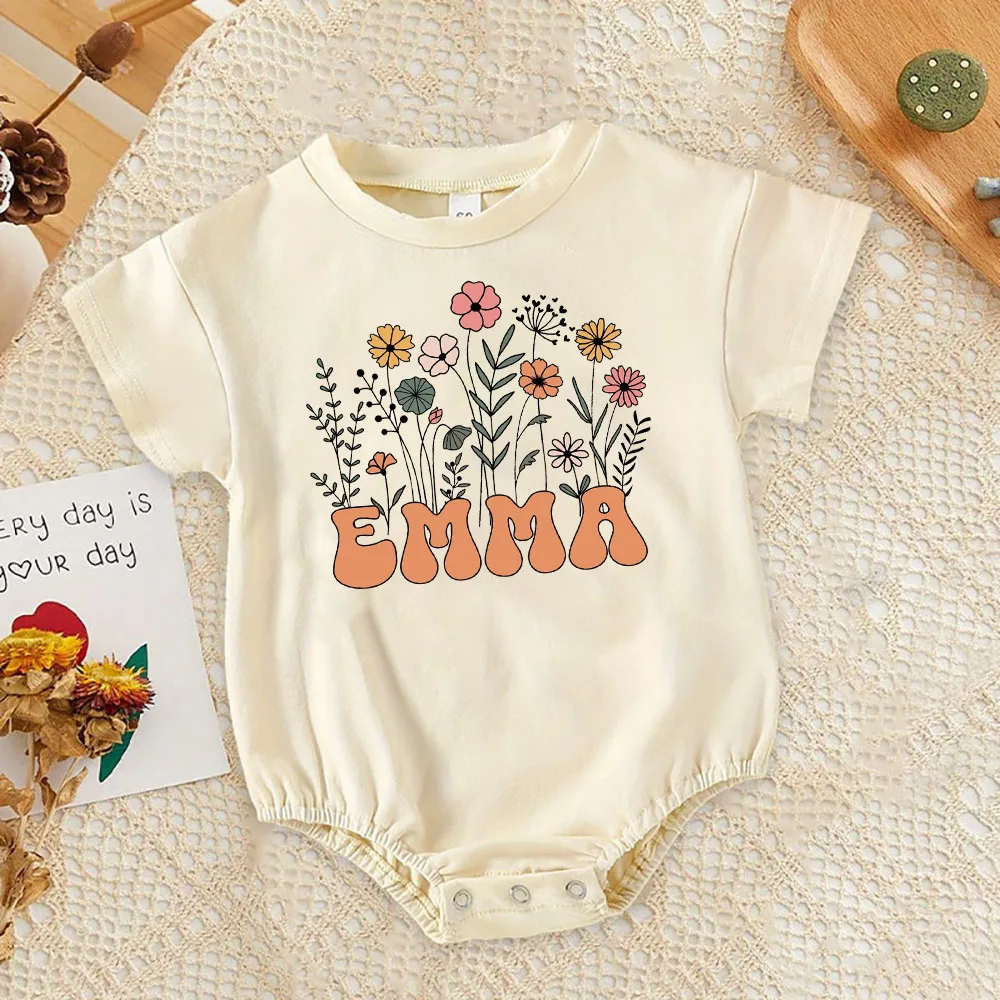 Mono infantil floral estilo retro – Manga corta para bebé - imagen 3