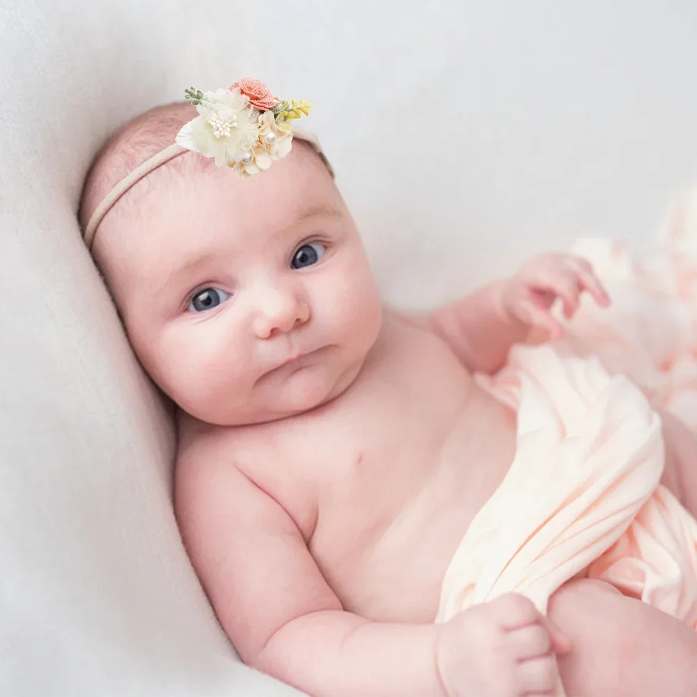 Diadema de flores elástica estilo princesa para bebé y niños - imagen 5