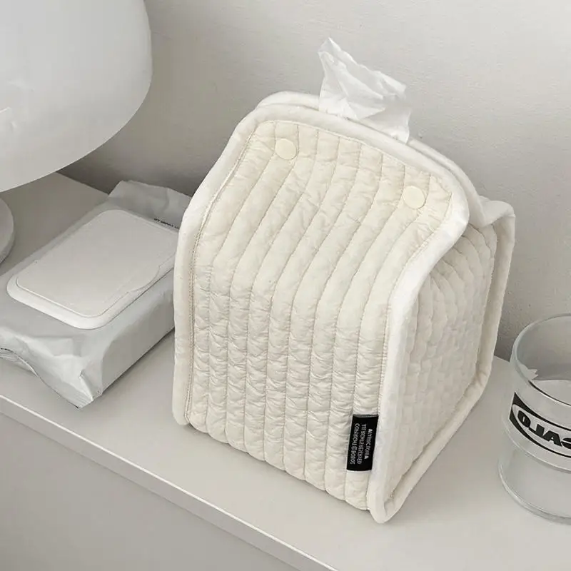 Organizador para caja de pañuelos en algodón a rayas multiusos - imagen 4