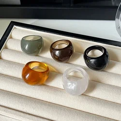 Anillo de resina transparente para niña – Estilo retro