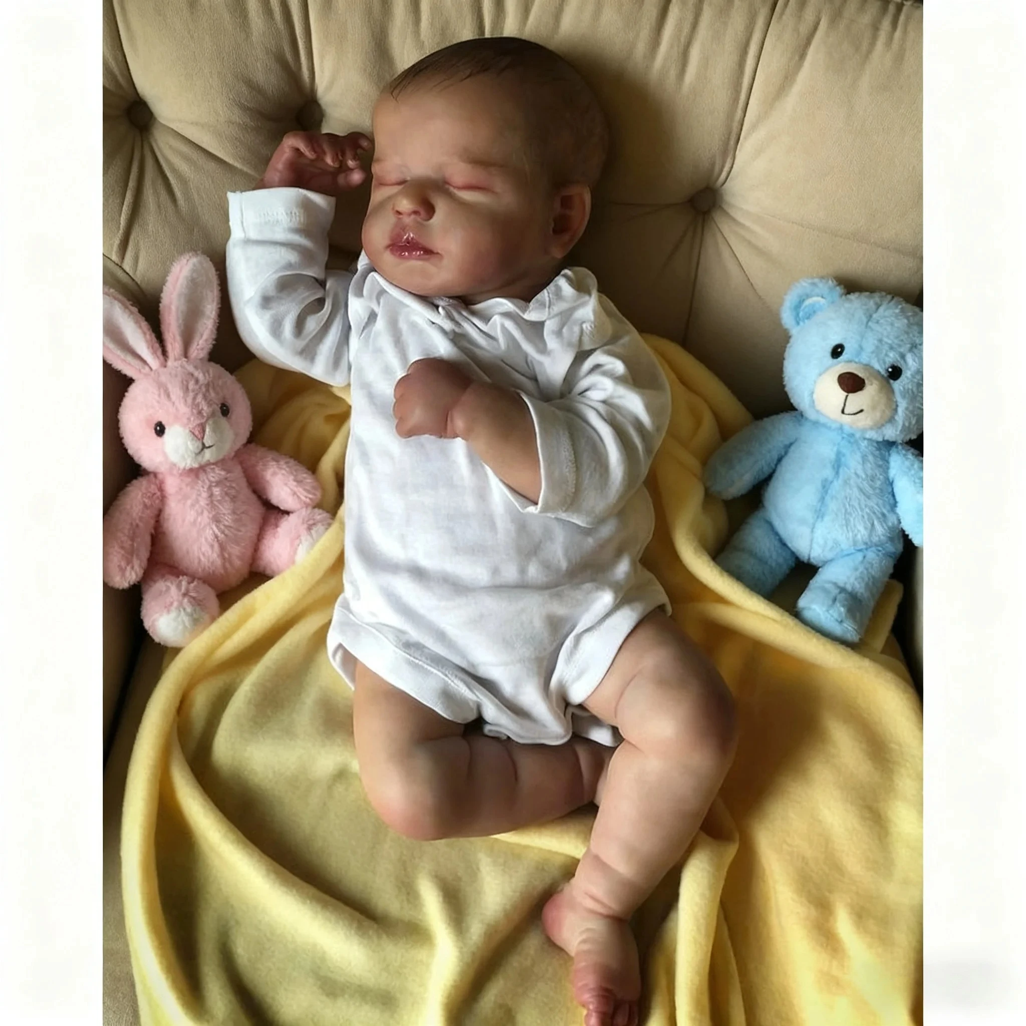 NPK Muñeca reborn realista con tacto suave y pelo dibujado a mano - imagen 2