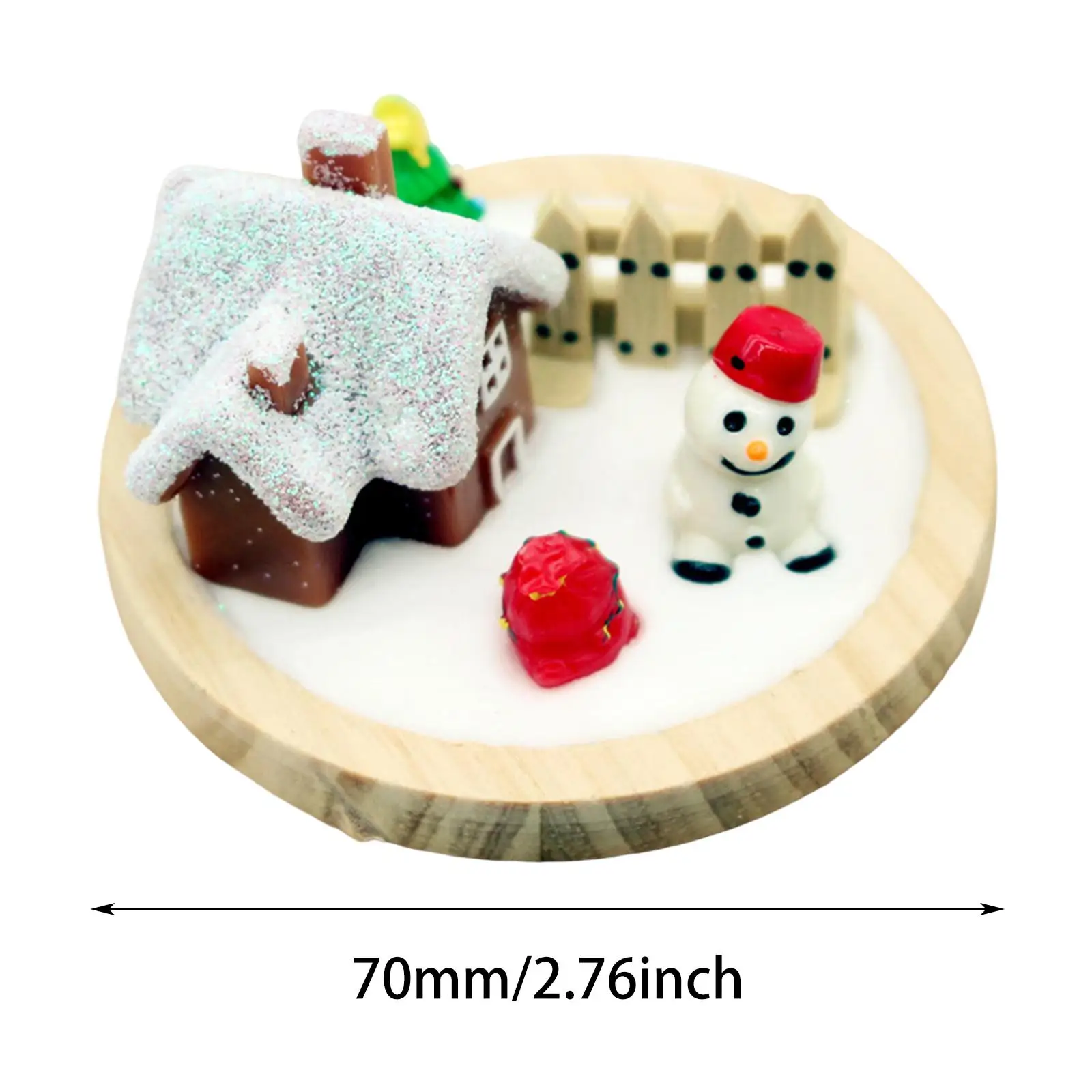 Casa de nieve navideña para muñecas, mini decoración - imagen 4