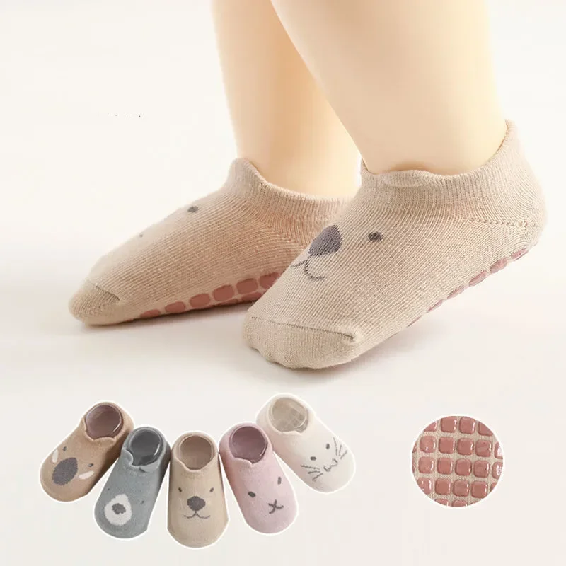 Calcetines antideslizantes de algodón para bebé con dibujos - imagen 2