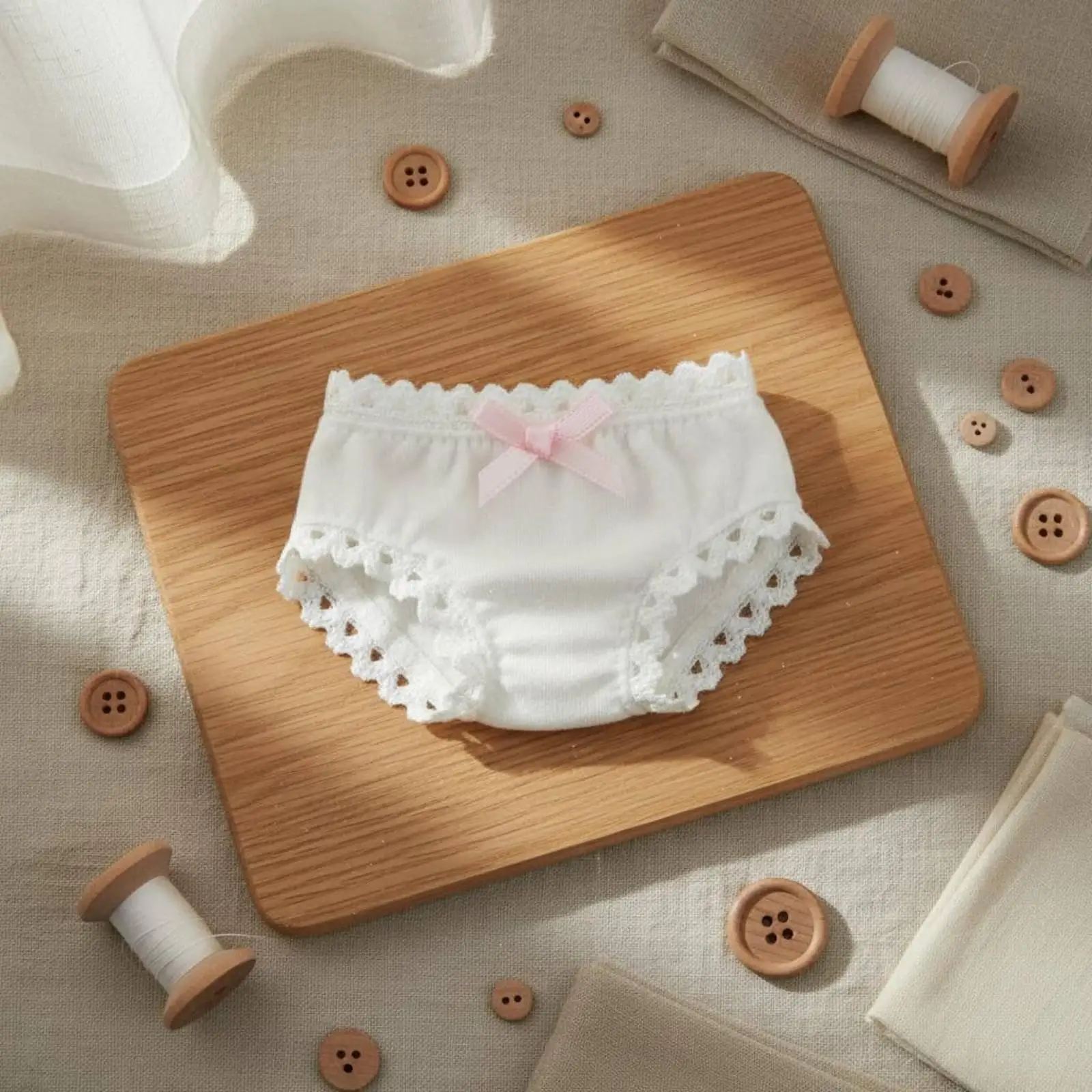 Ropa interior de encaje blanca para muñecas, conjunto mini - imagen 5