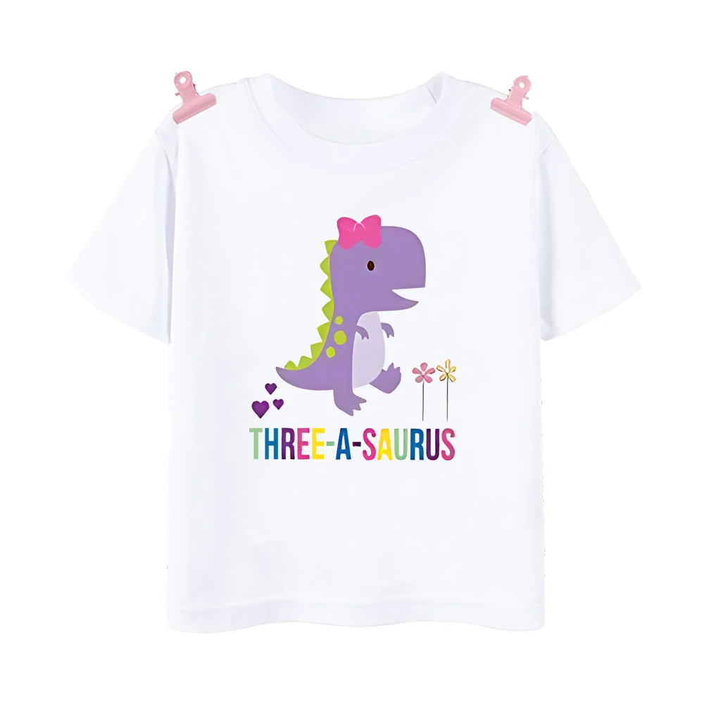 Camiseta dinosaurio niña para cumpleaños 3 años conjunto familia - imagen 5