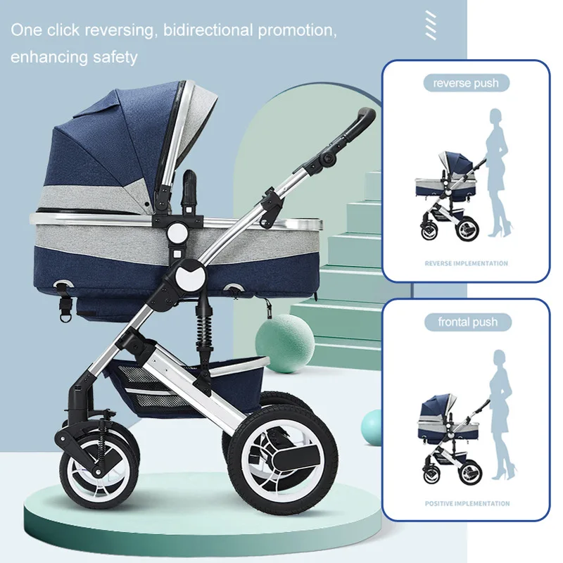 Cochecito de bebé con absorción de impactos y manillar reversible - imagen 5