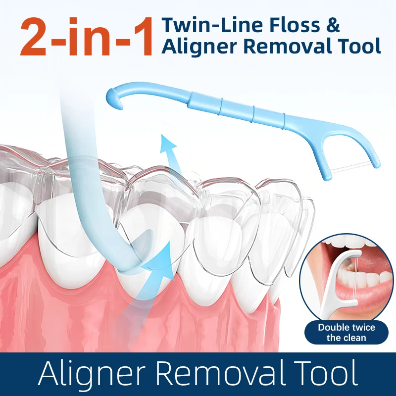 Herramienta portátil 2 en 1 para hilo dental y alineadores – viaje - imagen 3