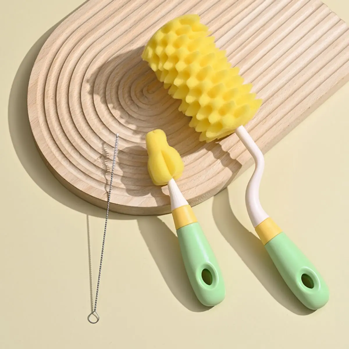 Cepillo de esponja para biberones con mango largo juego tetinas