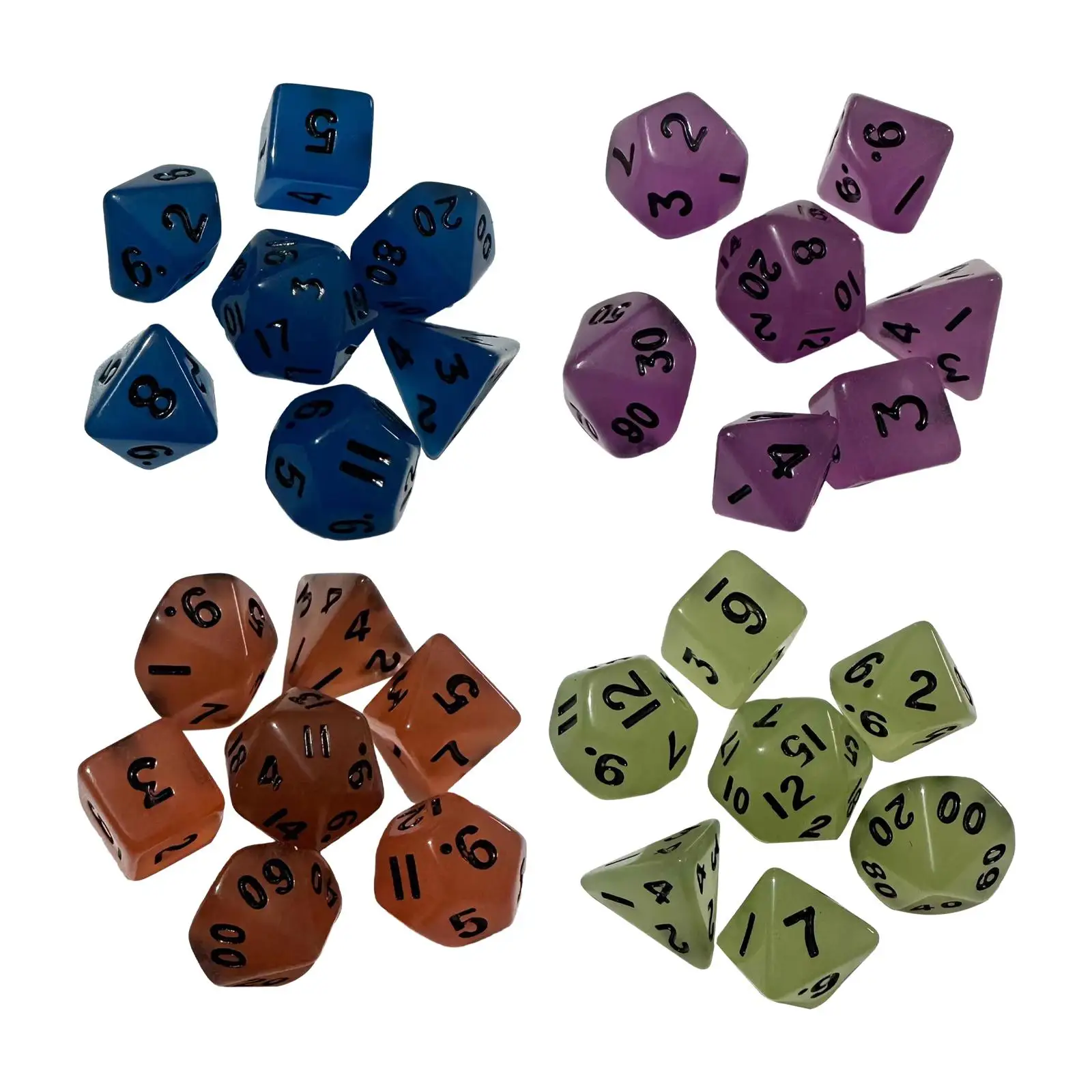 Dados luminosos poliédricos de múltiples caras para juegos - imagen 2