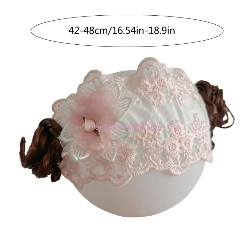 Diadema con moño y flores para niñas pequeñas, peluquín infantil - imagen 5