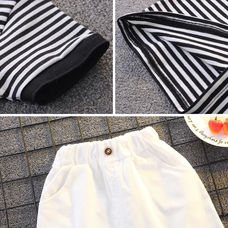Conjunto bebé verano algodón a rayas: polo y pantalones cortos - imagen 3
