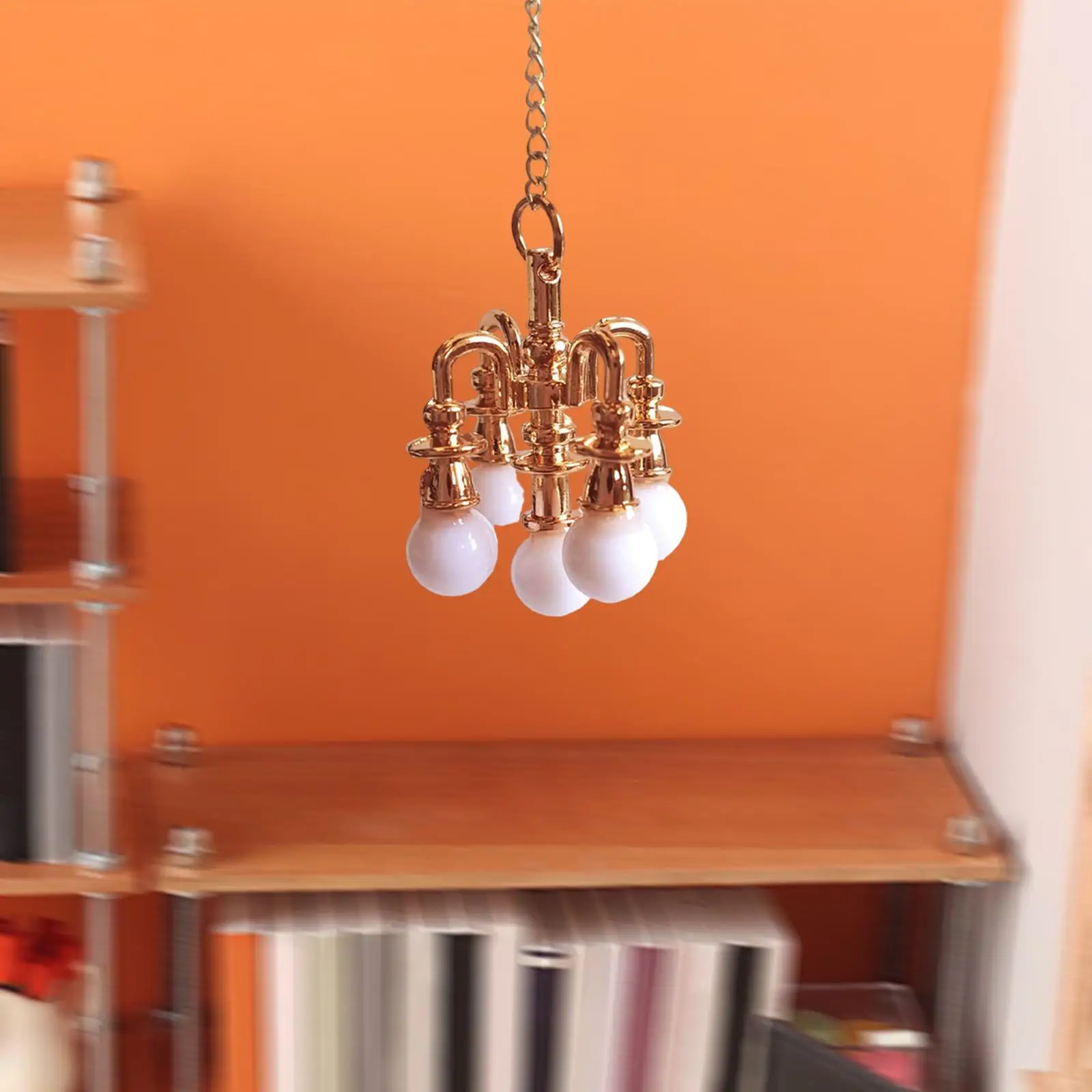 Lámpara araña mini de metal para casa de muñecas - imagen 2