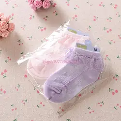 Calcetines tobilleros cortos de encaje con ojales para bebés unisex