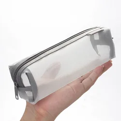 Estuche transparente de malla para lápices – gran capacidad escolar