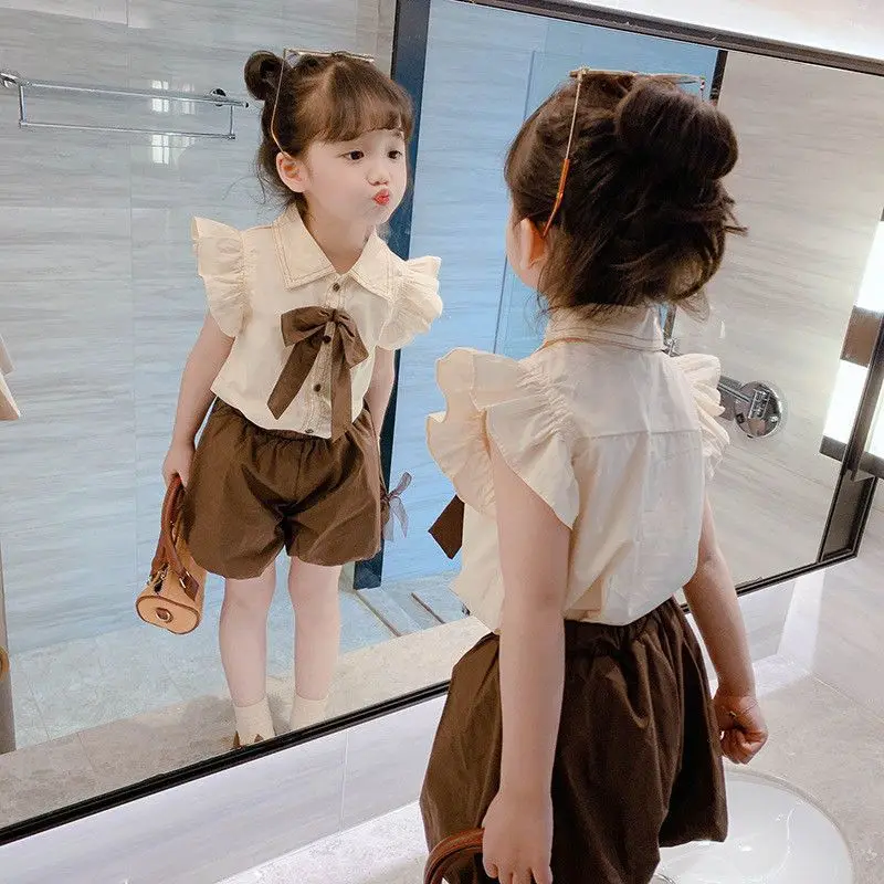 Academy Conjunto veraniego para niñas: camisa voladora y pantalones - imagen 4