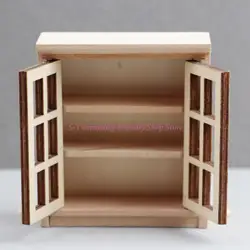 Armario de madera artesanal para casas de muñecas en dormitorio