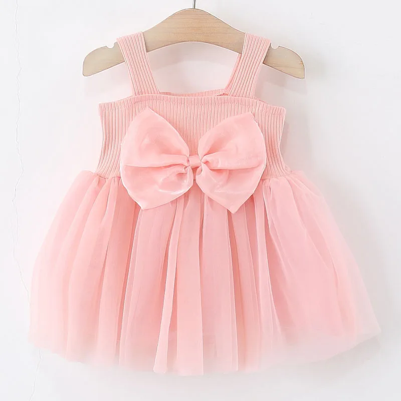 Vestido sin mangas de niña con lazo rojo estilo coreano - imagen 2