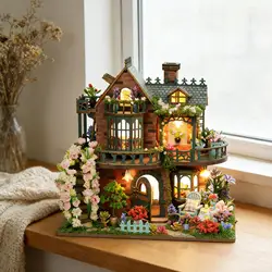 Kit de casita de muñecas con luces LED para manualidades