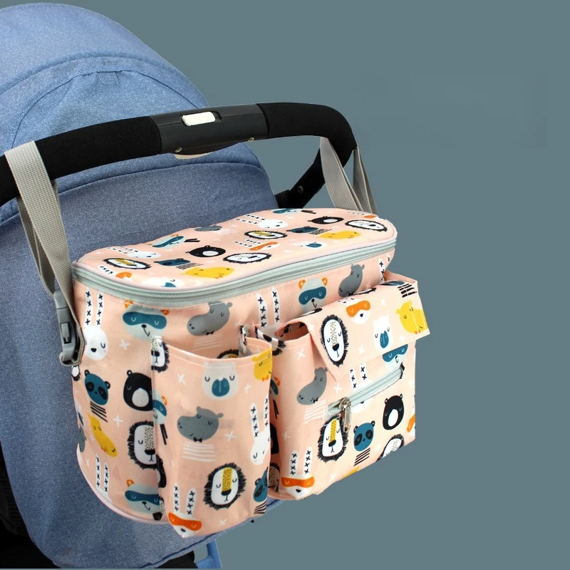 Bolsa organizadora de cochecito colgante con bolsillos para pañales - imagen 4