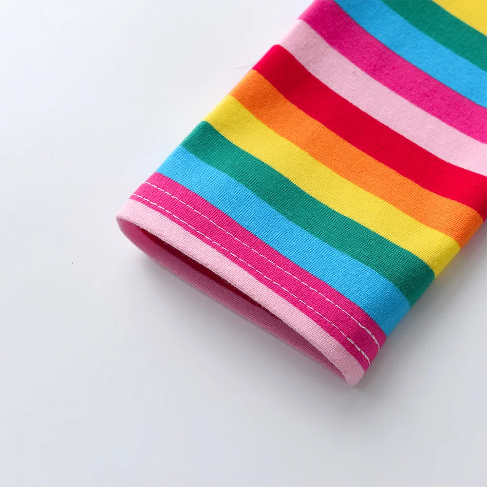 DXTON pantalones a rayas arcoíris para niñas de algodón