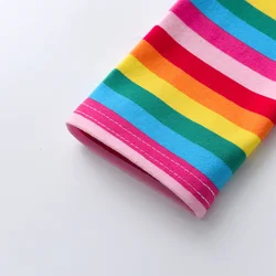 DXTON pantalones a rayas arcoíris para niñas de algodón