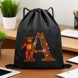 Bolsa con cordón Fnafs Five Nights At Freddy's de almacenamiento negra