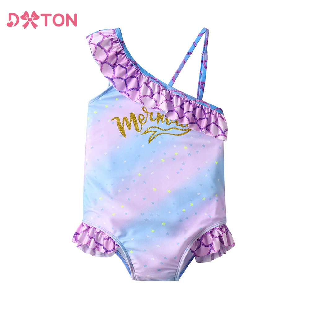 DXTON bañador de una pieza para niña con volantes y tirantes - imagen 3