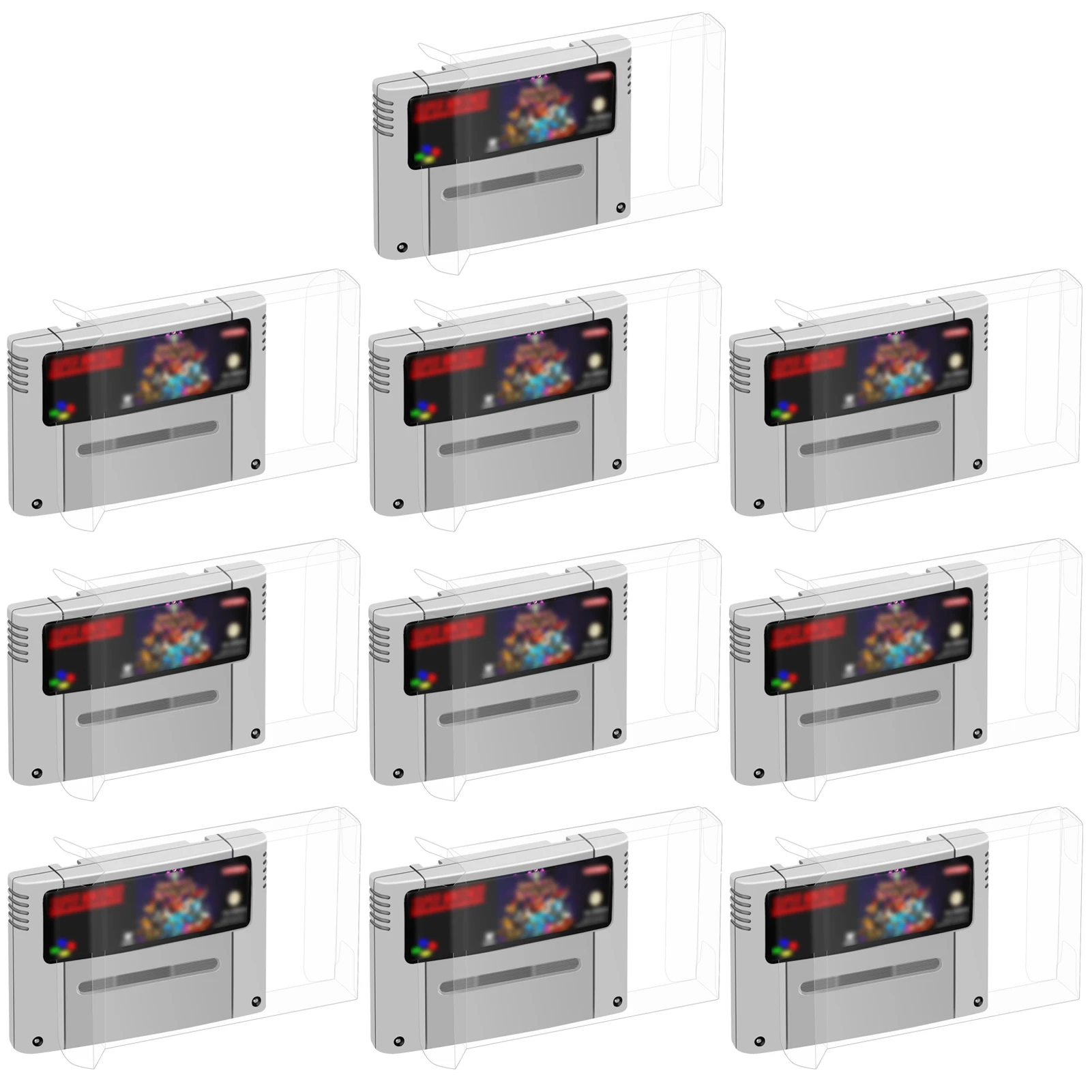Funda protectora transparente para cartuchos SNES PAL (10 unidades)