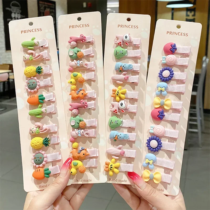 Horquillas con forma de fruta para niña – Diseño kawaii con lazos
