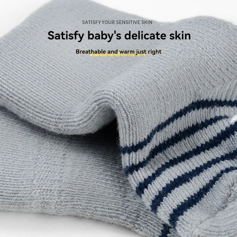 Calcetines de bebé con lazo grueso en algodón cálido – Invierno - imagen 2