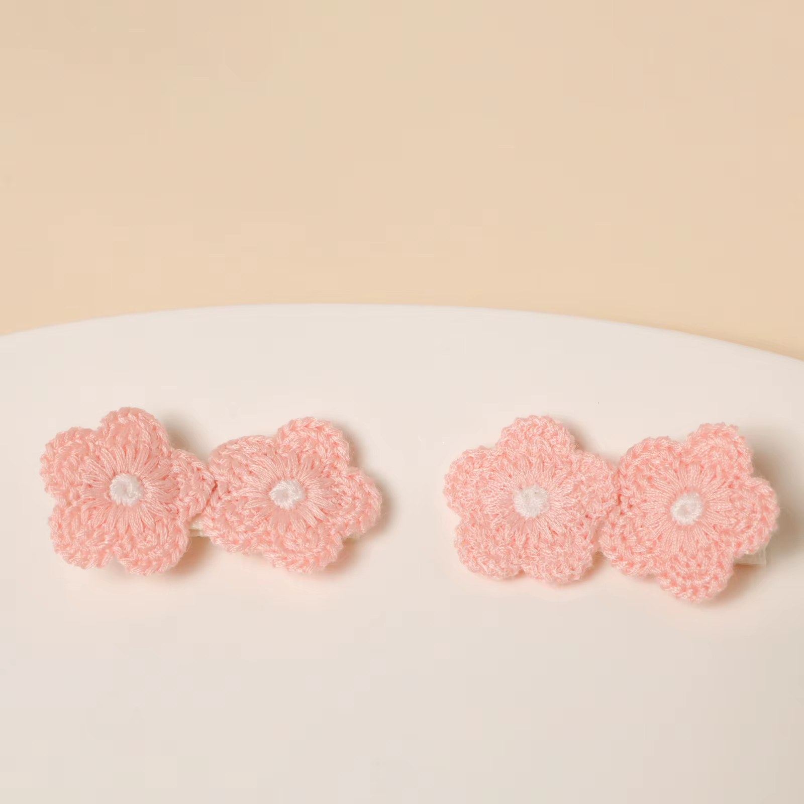 Pinzas para el pelo niñas con cola caballo y flores bordadas - imagen 5