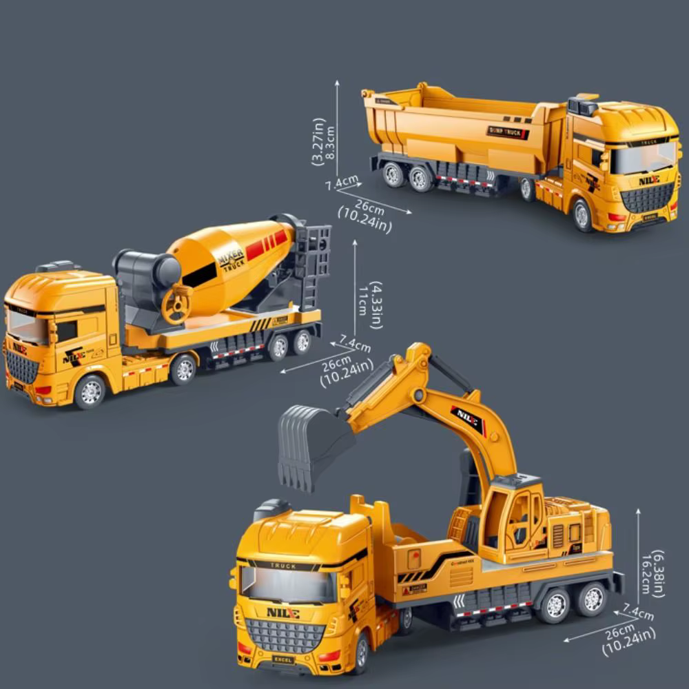 Camión mezclador de construcción a escala 1:50 en plástico ABS