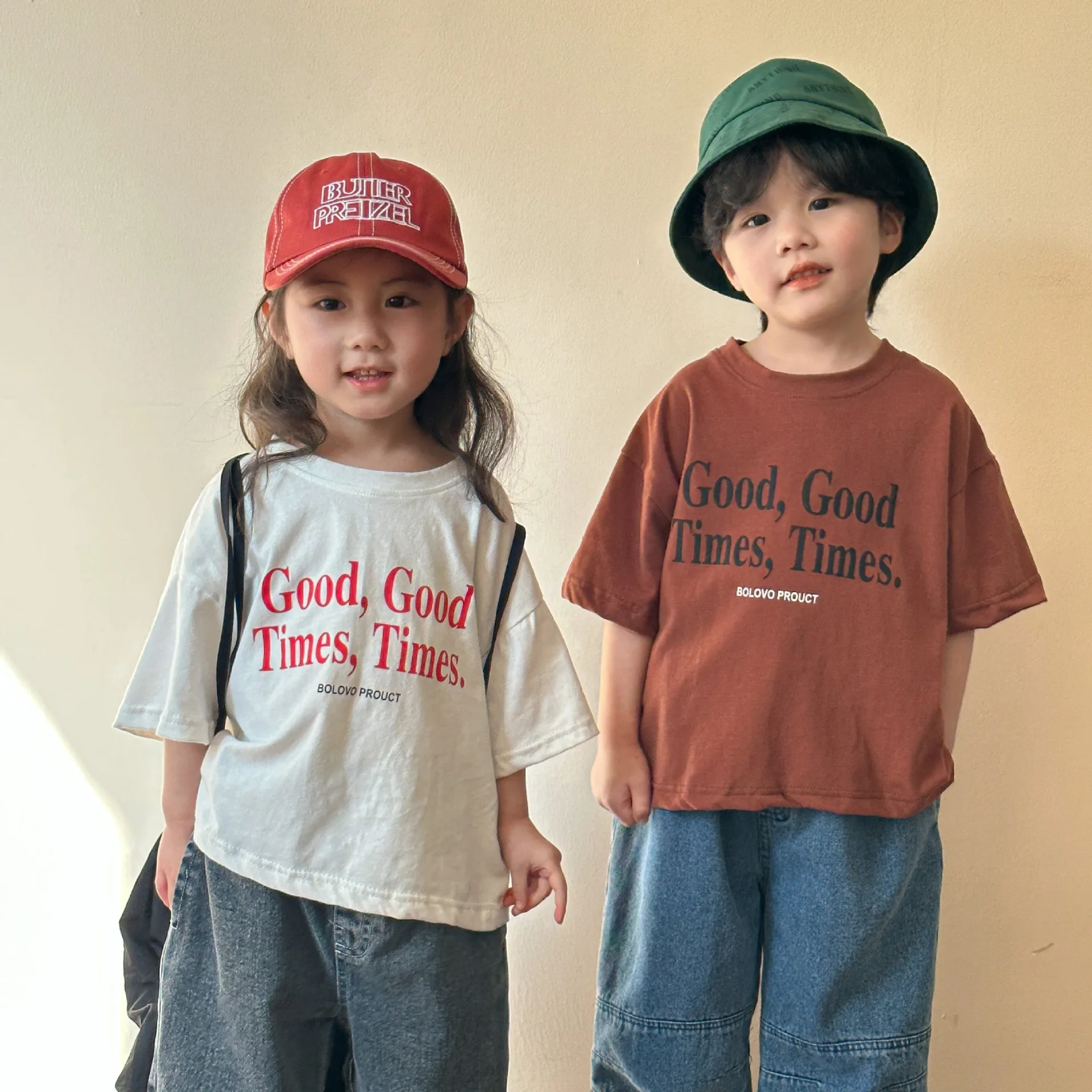 Camiseta infantil de algodón con letras – Manga corta - imagen 2