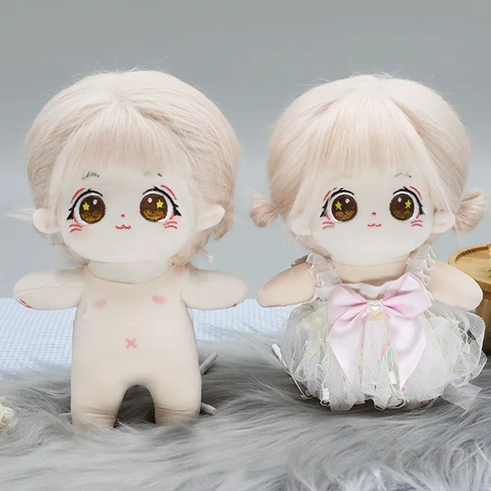Body de algodón beige para muñeca de 20cm