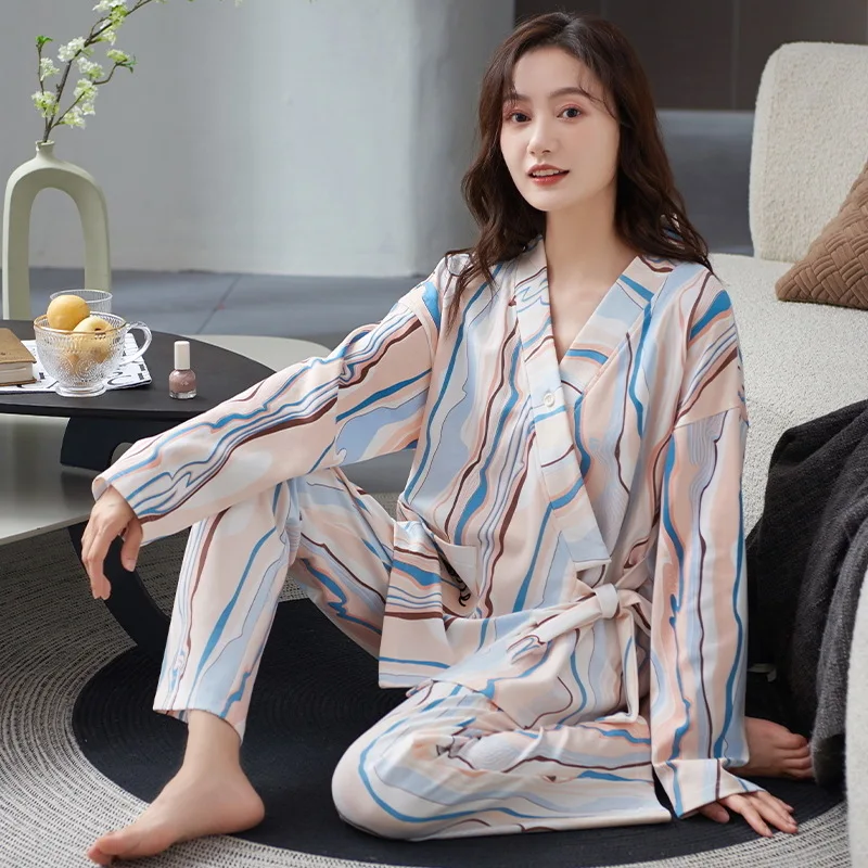 Pijama premamá de algodón con cárdigan de manga larga primavera y otoño - imagen 2