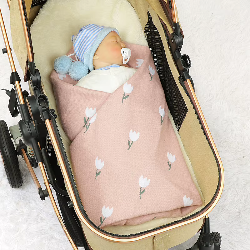 Manta de algodón floral para cuna – Tejido suave para bebé - imagen 4