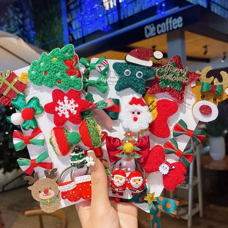 Pinzas para el cabello navideñas estilo princesa niña y bebé - imagen 4