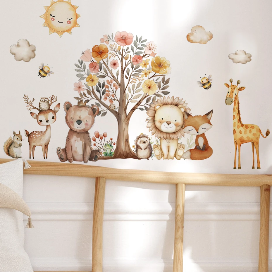 Pegatinas de pared infantiles animales dibujos para habitación niños - imagen 3