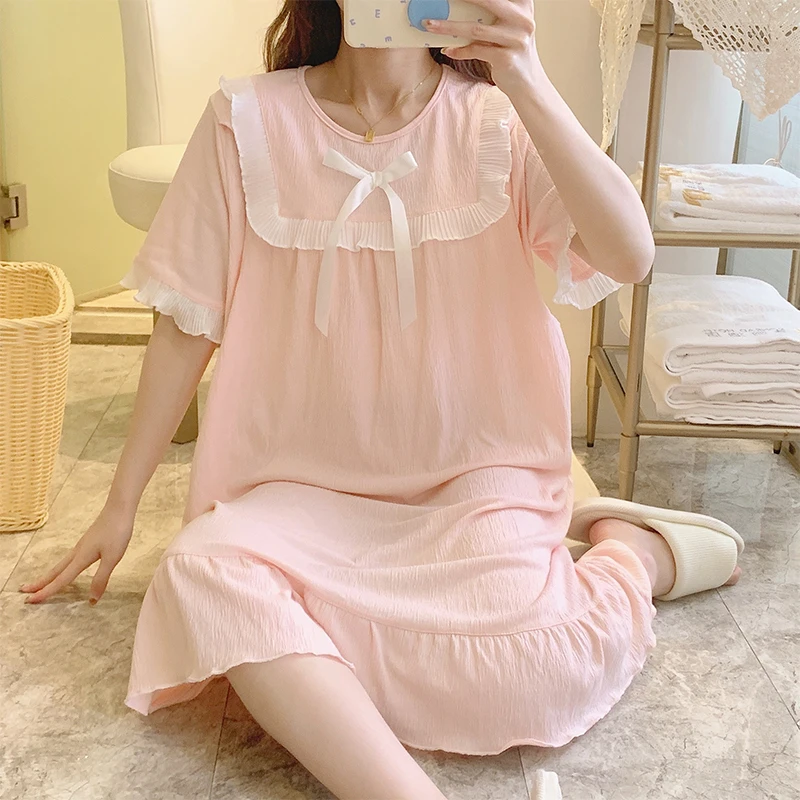 Camisón de lactancia algodón verano – Suelto y dulce para embarazadas - imagen 2