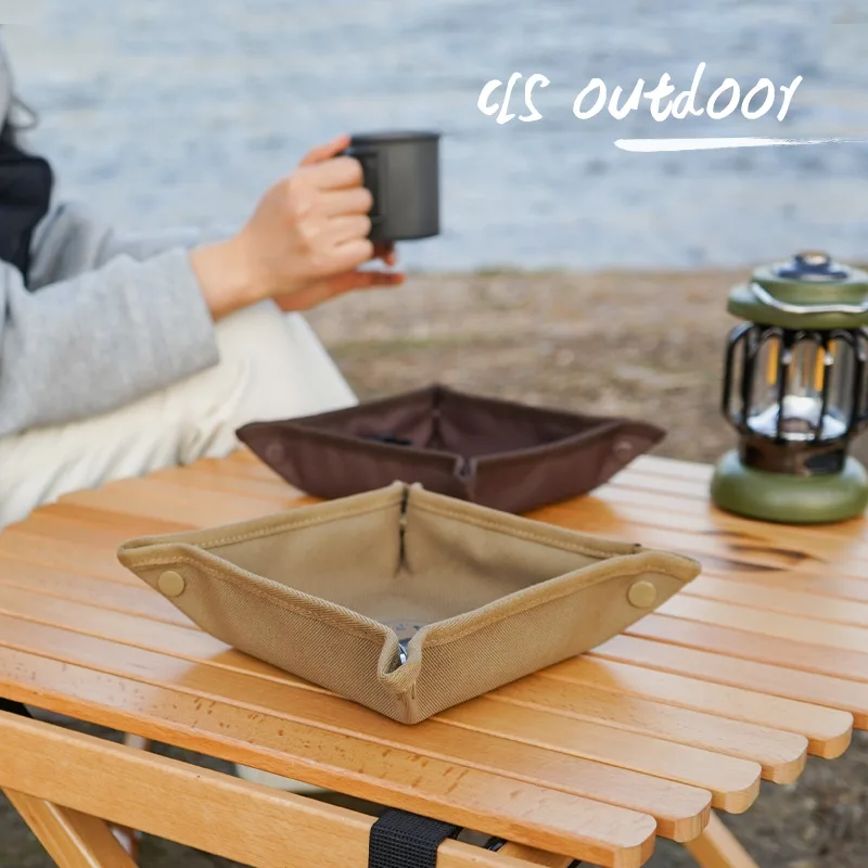 Caja de almacenamiento plegable para camping, portátil y cuadrada